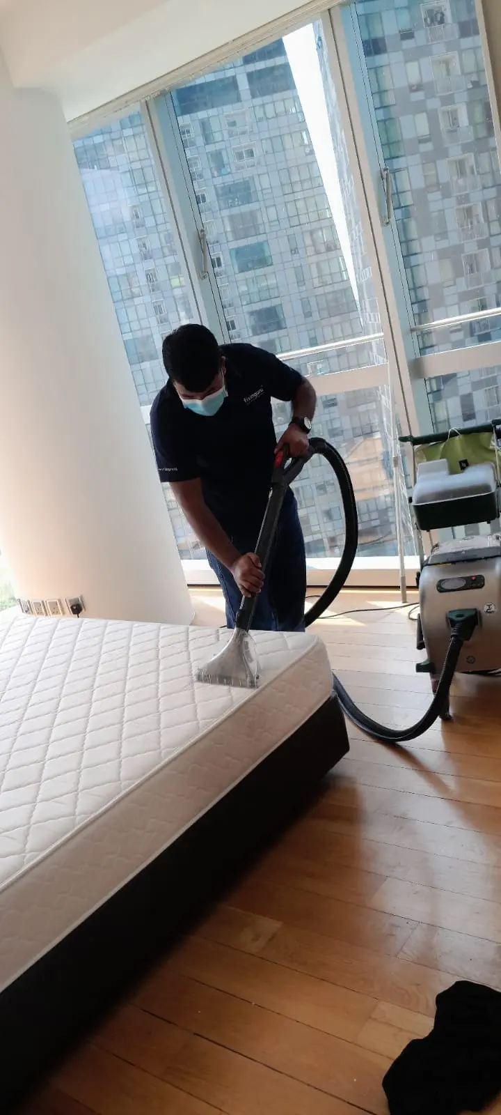 Bedroom cleaning completed for a handover in Orchard, Singapore