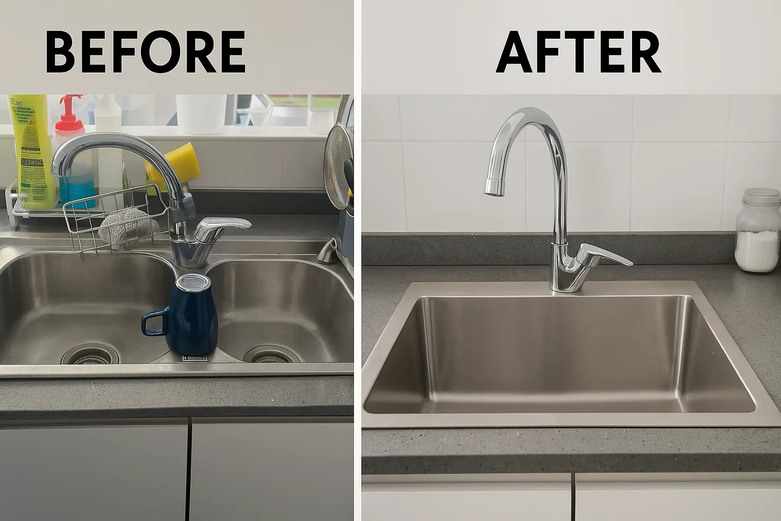 Kitchen sink replacement completed by EasyMoveOut handyman in Singapore