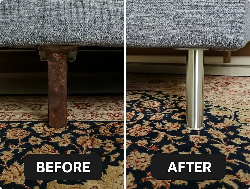Sofa leg replacement completed by EasyMoveOut handyman in Singapore